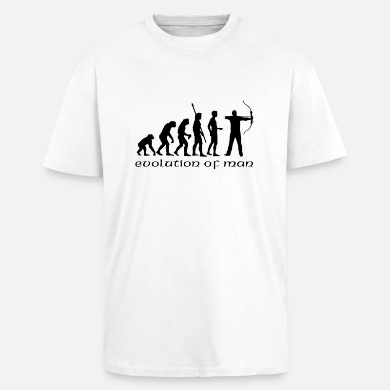 evolution_bogenschiessen_b - T-shirt unisexe oversize épais - blanc