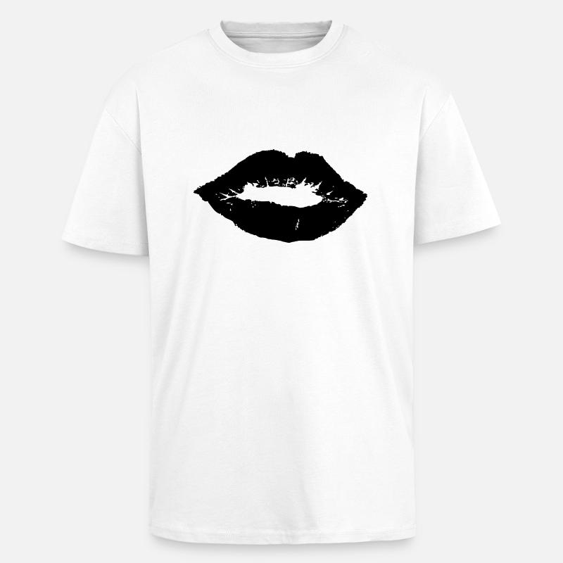 Lips - Unisex Oversized Heavyweight T-shirt - white