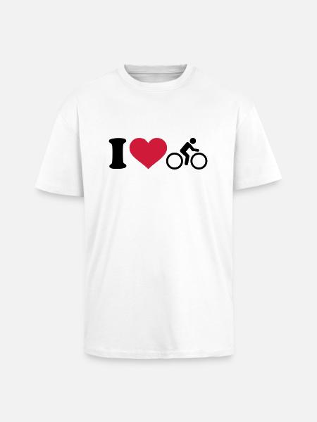 I love Cycling - Unisex Oversized Heavyweight T-shirt - white