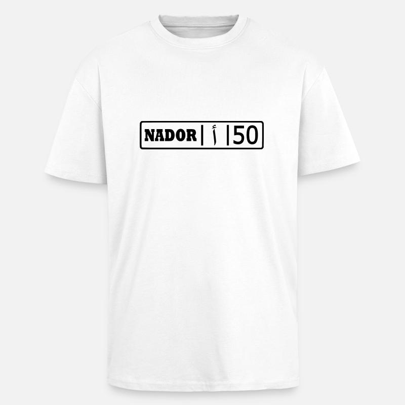 Plaque d’immatriculation Nador ا 50 - T-shirt unisexe oversize épais - blanc