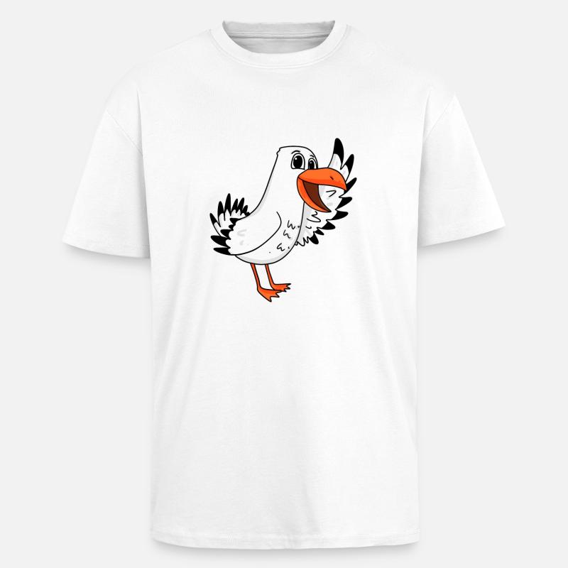 Möwe Begrüßung - Oversized Heavyweight Unisex T-Shirt - Weiß