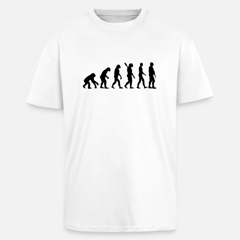 Évolution Soldat - T-shirt unisexe oversize épais - blanc