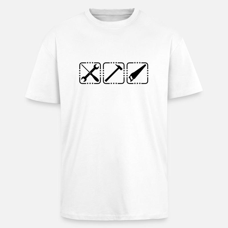 Craftsman Tools Logo Design - Oversized Heavyweight Unisex T-Shirt - Weiß
