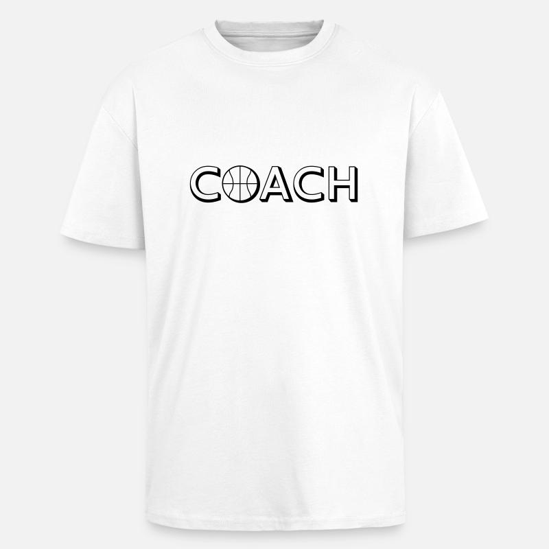 Basketball Coach Logo Design - T-shirt unisexe oversize épais - blanc