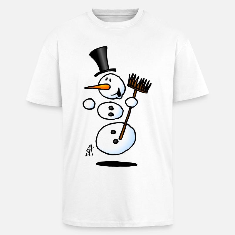 Tanzen Schneemann - Oversized Heavyweight Unisex T-Shirt - Weiß