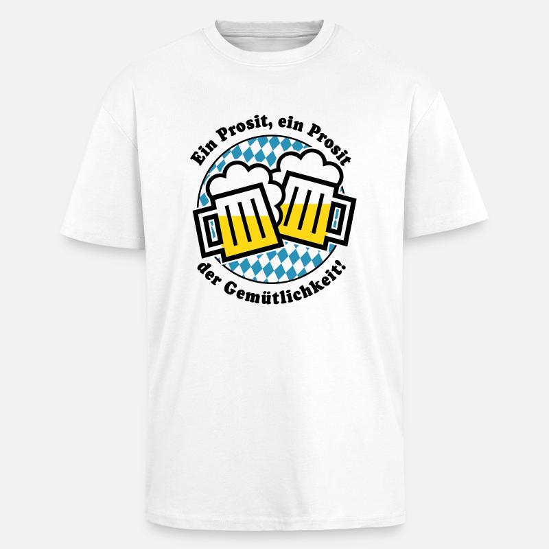 Ein Prosit der Gemütlichkeit! (Bier-Maßkrug) - Unisex Oversized Heavyweight T-shirt - white
