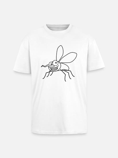 grin_mosquito_1c - Unisex Oversized Heavyweight T-shirt - white