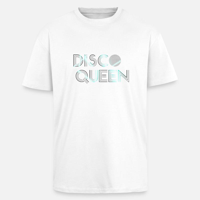 Disco Queen Neon Blue - Oversized Heavyweight Unisex T-Shirt - Weiß