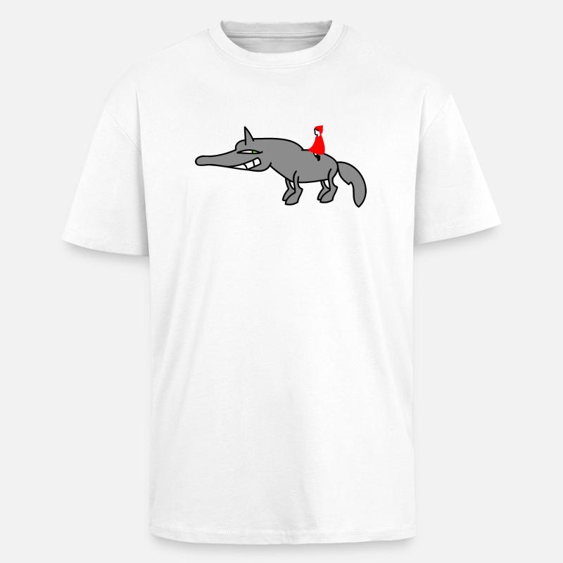 Wolf mit Rotkäppchen - Oversized Heavyweight Unisex T-Shirt - Weiß