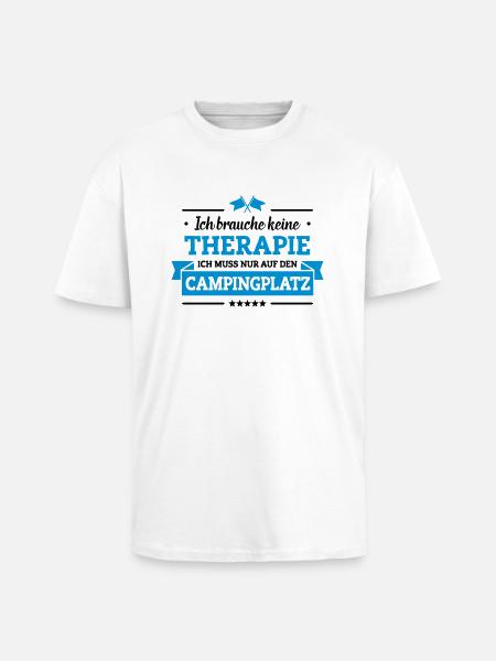 Nur auf den Campingplatz - Oversized Heavyweight Unisex T-Shirt - Weiß