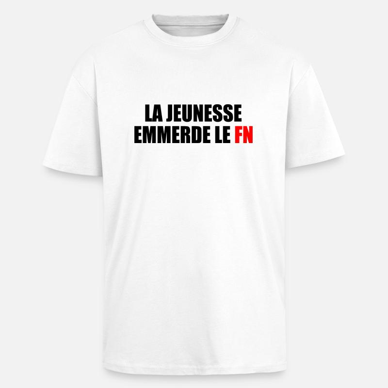 Scheiß auf den Front National - Oversized Heavyweight Unisex T-Shirt - Weiß