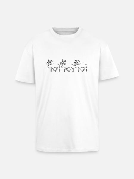 Caribou - Reindeer- xmas - Unisex Oversized Heavyweight T-shirt - white