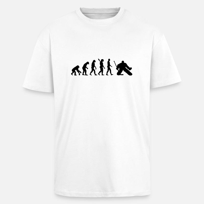 Évolution Hockey sur glace - T-shirt unisexe oversize épais - blanc