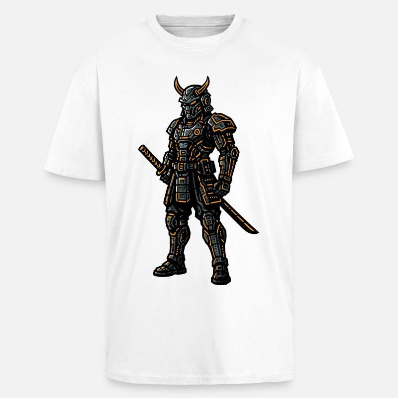 Cyberpunk Samurai - Oversized Heavyweight Unisex T-Shirt - Weiß