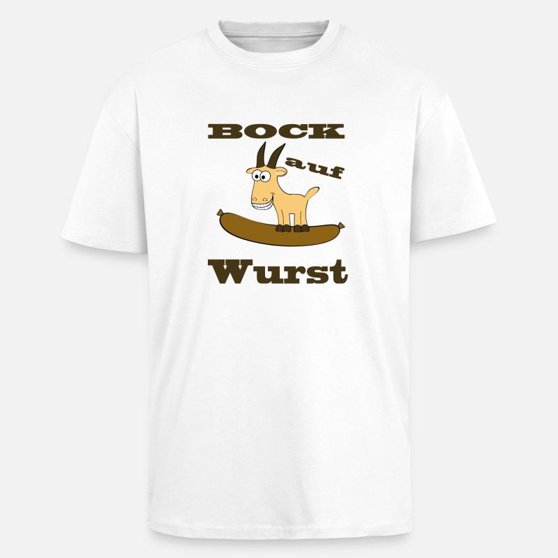 Comic Bock - Bock auf Wurst - Oversized Heavyweight Unisex T-Shirt - Weiß