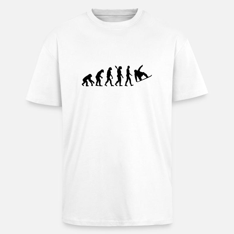 Evolution Snowboard - Oversized Heavyweight Unisex T-Shirt - Weiß