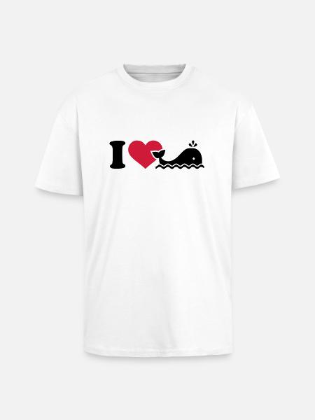 Wal - Oversized Heavyweight Unisex T-Shirt - Weiß