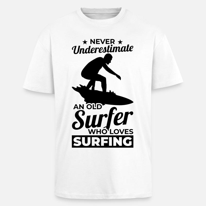 Surfeur Papi - T-shirt unisexe oversize épais - blanc