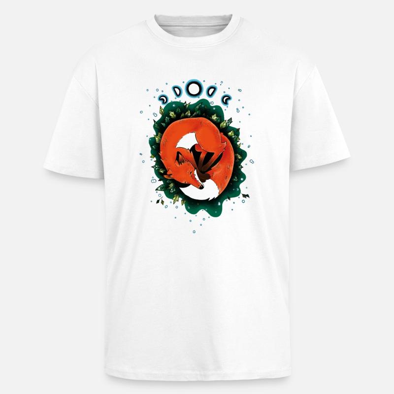 Bonne nuit fox - T-shirt unisexe oversize épais - blanc