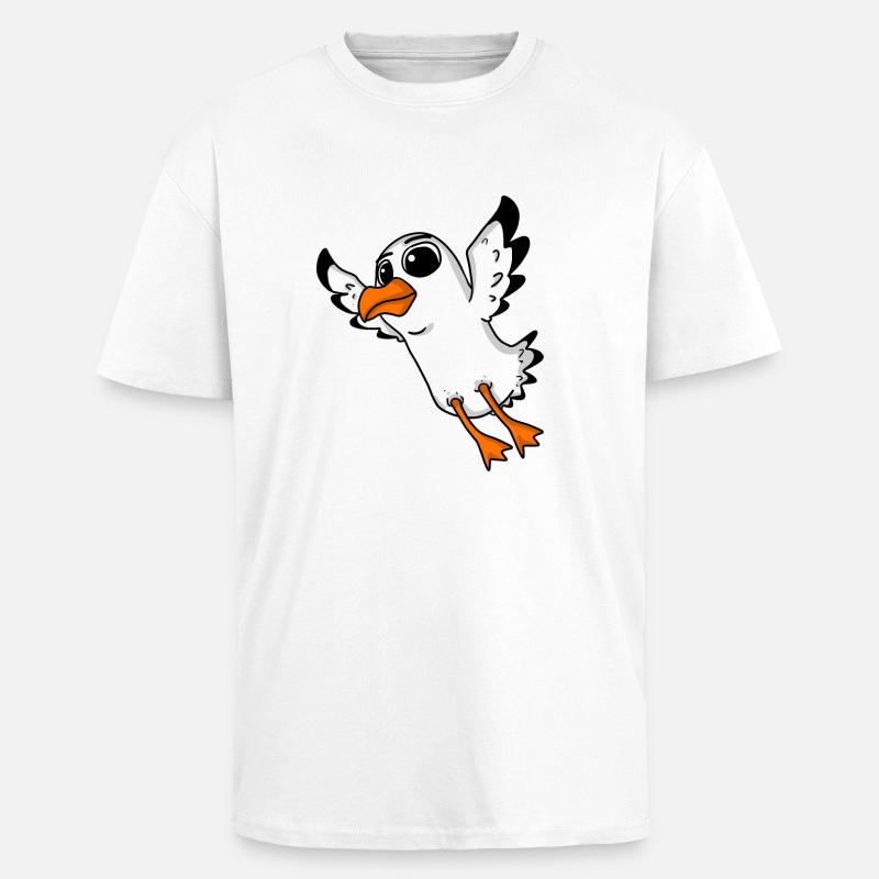 Möwe Vogel - Oversized Heavyweight Unisex T-Shirt - Weiß