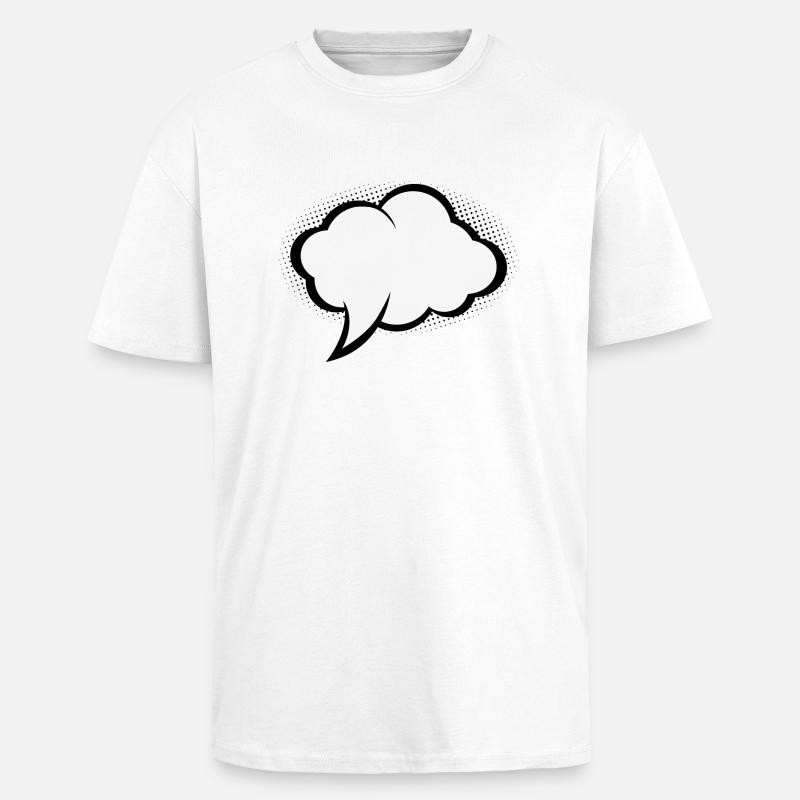 Comic snakkeboblen - Unisex oversized t-skjorte i kraftig kvalitet - hvit