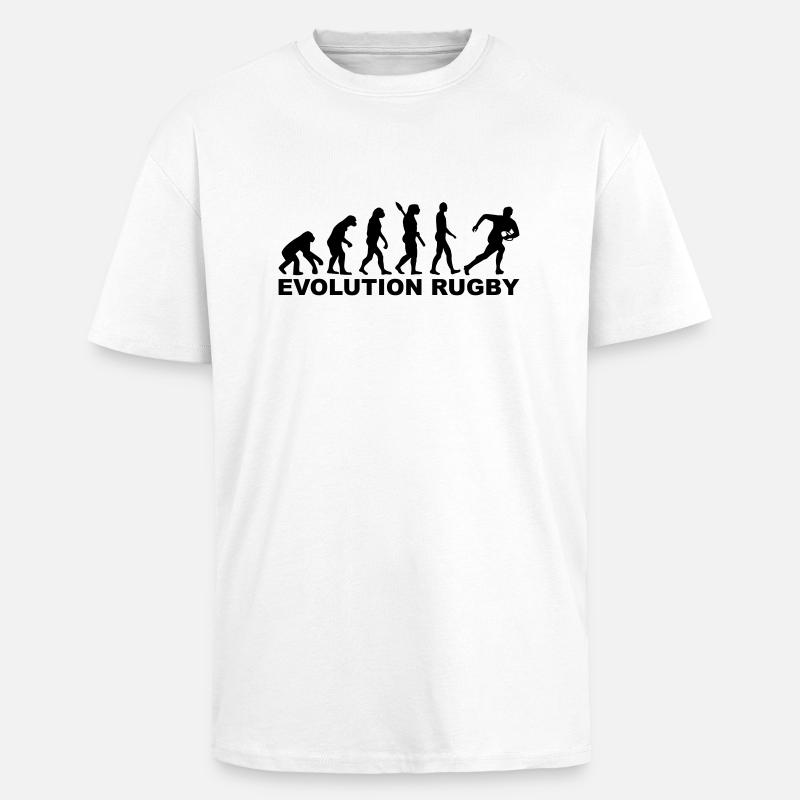 Evolution Rugby - T-shirt unisexe oversize épais - blanc