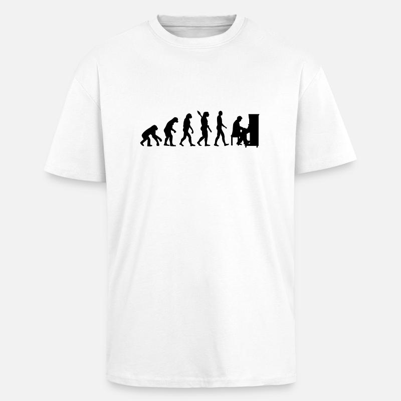 Evolution Piano - T-shirt unisexe oversize épais - blanc