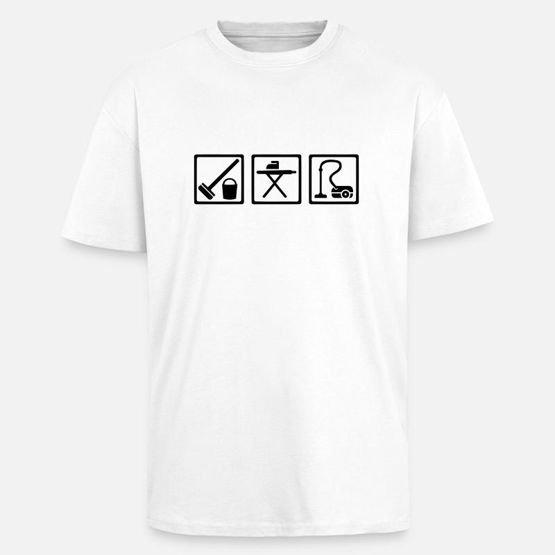 Putzen - Oversized Heavyweight Unisex T-Shirt - Weiß