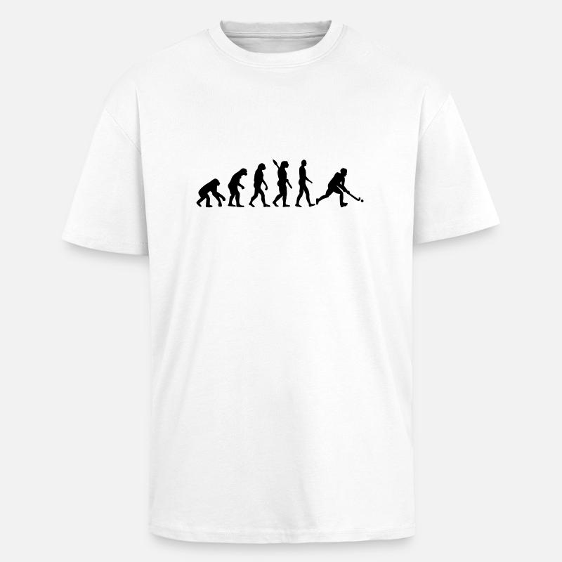 Evolution Field Hockey - Unisex Oversized Heavyweight T-shirt - white
