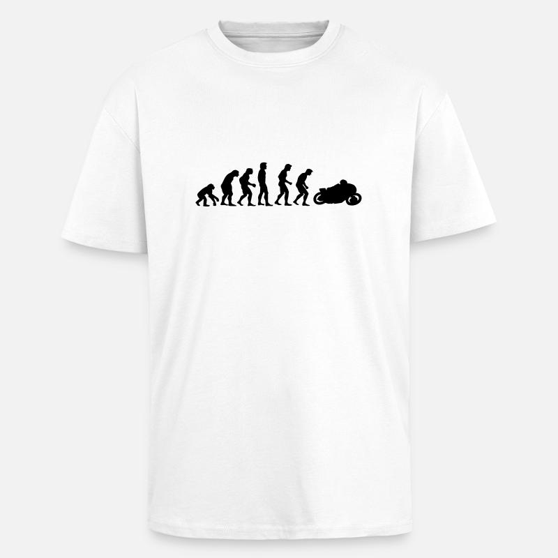 motorcycle evolution - Unisex Oversized Heavyweight T-shirt - white