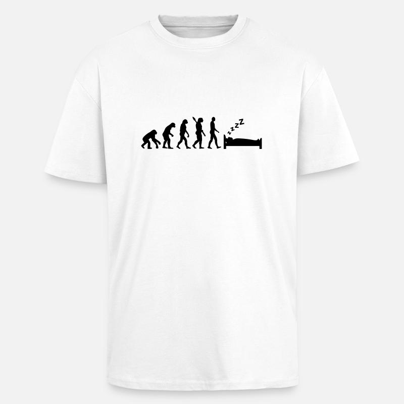 Evolution Sleep - Unisex Oversized Heavyweight T-shirt - white