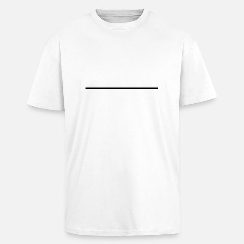 Double ligne - T-shirt unisexe oversize épais - blanc