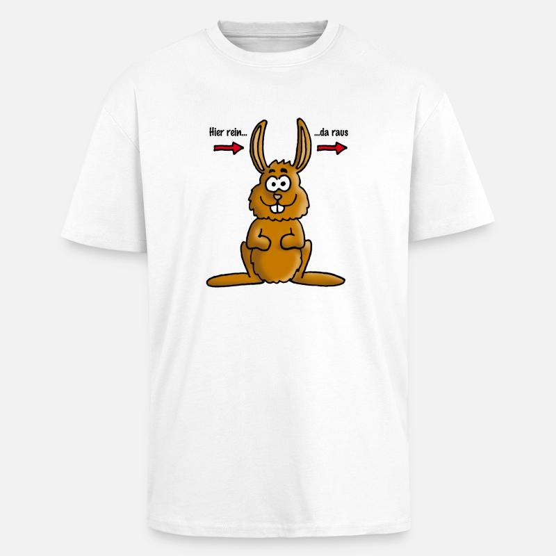 hase_02_e - Oversized Heavyweight Unisex T-Shirt - Weiß
