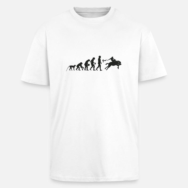 Evolution Rodeo - Oversized Heavyweight Unisex T-Shirt - Weiß