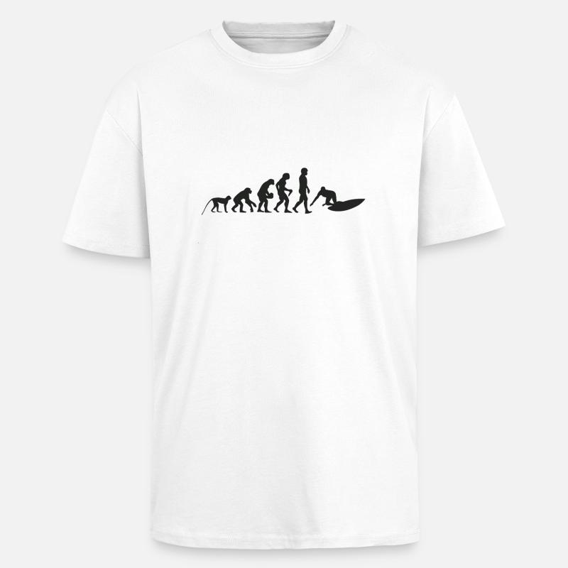 Evolution de surf - T-shirt unisexe oversize épais - blanc