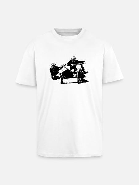 Sidecar Moto Cross - Oversized Heavyweight Unisex T-Shirt - Weiß
