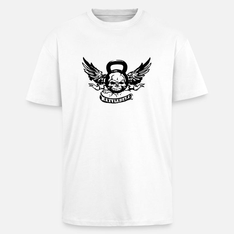 kettlebellskull - Oversized Heavyweight Unisex T-Shirt - Weiß