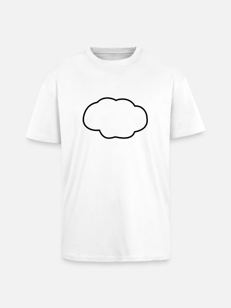 Denkblase-Wolke 1farbig - Oversized Heavyweight Unisex T-Shirt - Weiß