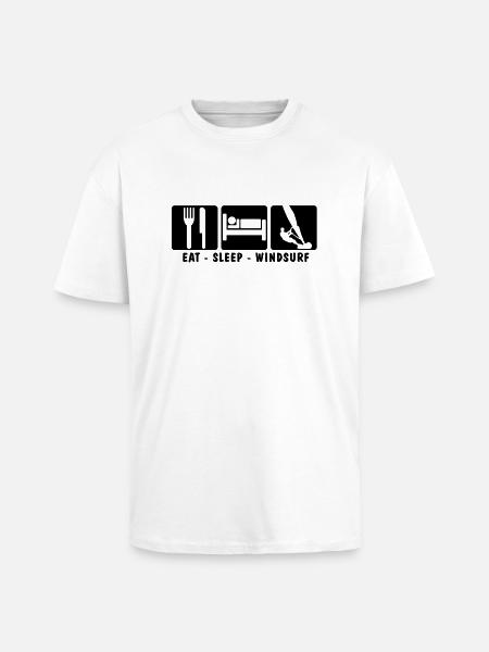 EAT SLEEP WINDSURF 3 - Unisex Oversized Heavyweight T-shirt - white