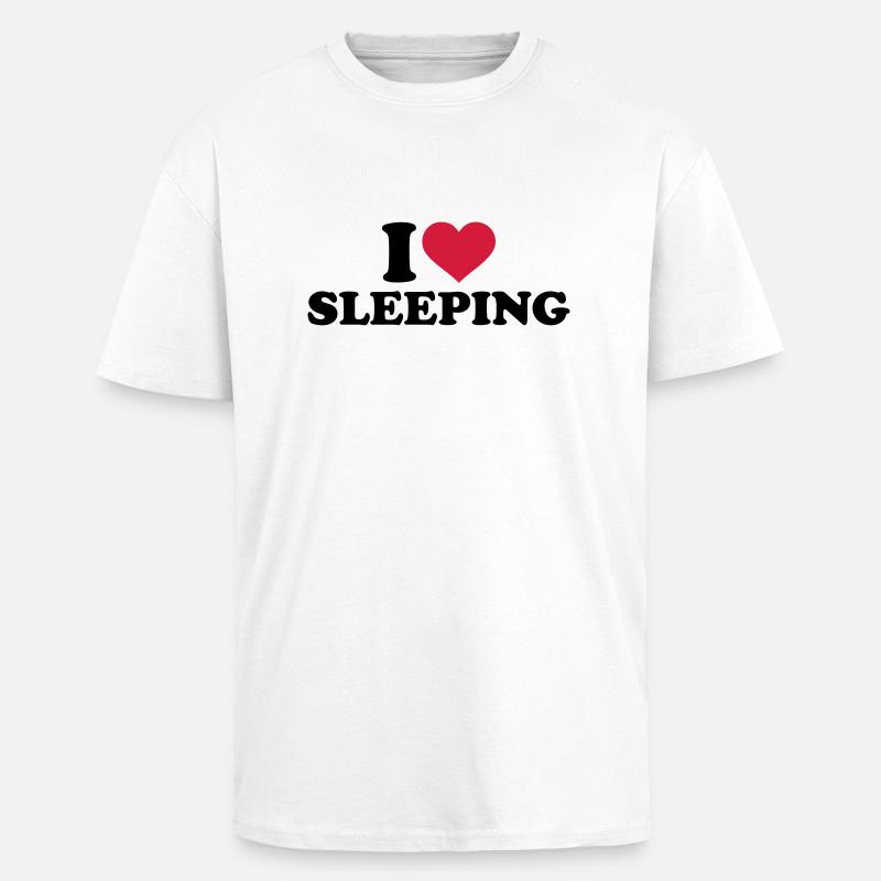 Schlafen - Oversized Heavyweight Unisex T-Shirt - Weiß