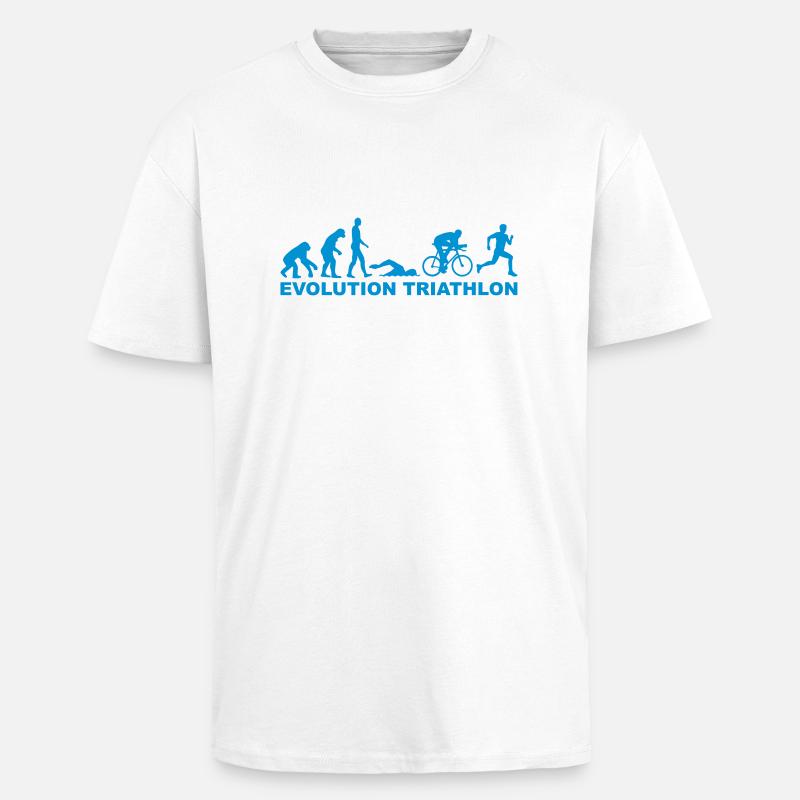 Evolution Triathlon - T-shirt unisexe oversize épais - blanc