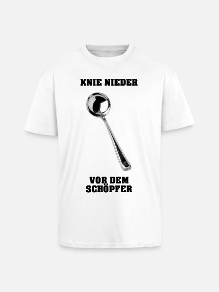 Agenouille-toi devant le Créateur - T-shirt unisexe oversize épais - blanc