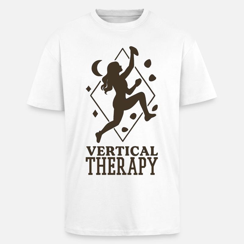 Vertical Therapy: Bouldering & Climbing Boho Design - Unisex Oversized Heavyweight T-shirt - white