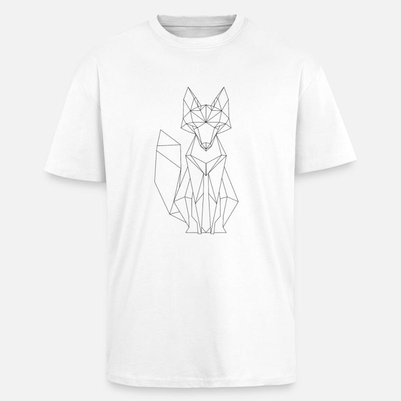 Fox polygone design - T-shirt unisexe oversize épais - blanc