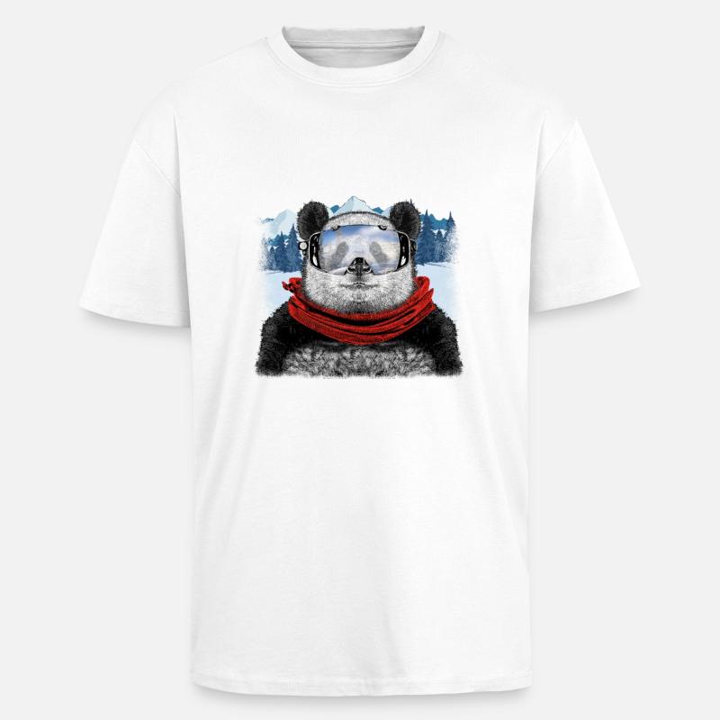ski panda - Oversized Heavyweight Unisex T-Shirt - Weiß