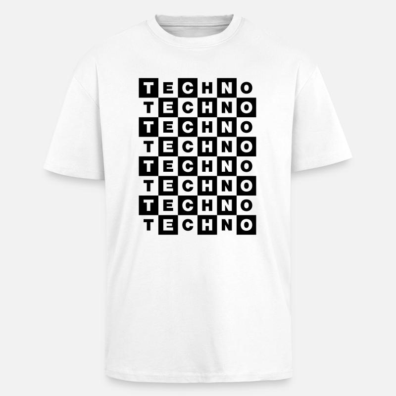 TECHNO - Oversized Heavyweight Unisex T-Shirt - Weiß