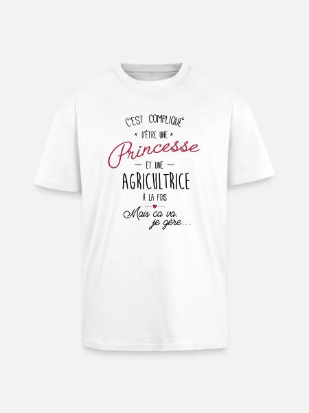 Princesse et agricultrice - T-shirt unisexe oversize épais - blanc