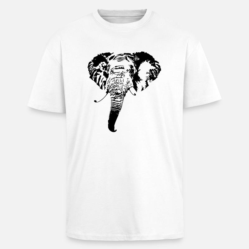 Elefant positiv - Oversized Heavyweight Unisex T-Shirt - Weiß