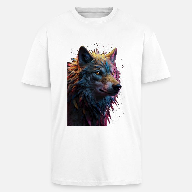 Wolf Wolfskopf Raubtier Geschenk - Oversized Heavyweight Unisex T-Shirt - Weiß
