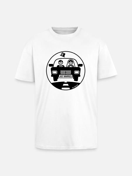 Just Married – Honeymoon (1C) - Unisex Oversized Heavyweight T-shirt - white